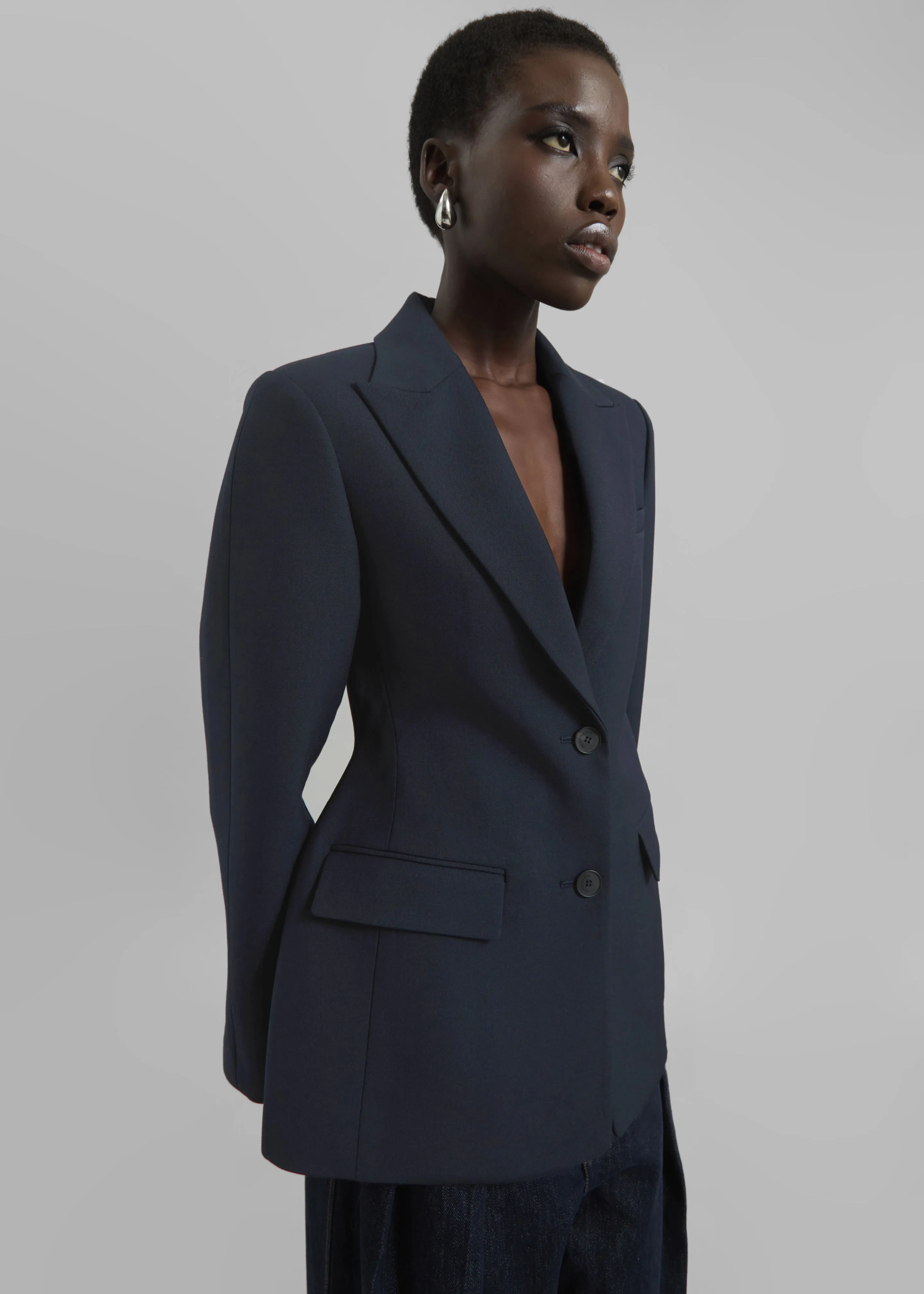 Colette Hourglass Twill Blazer - Navy
