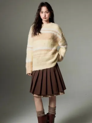 Color-contrast Striped Soft Lazy Sweater