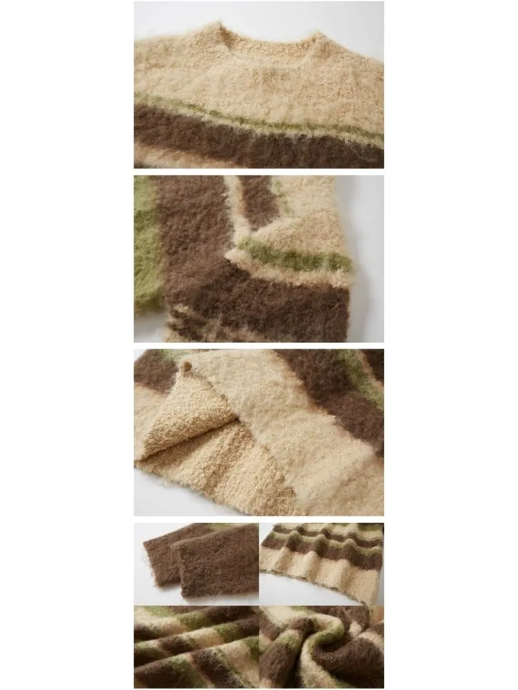 Color-contrast Striped Soft Lazy Sweater