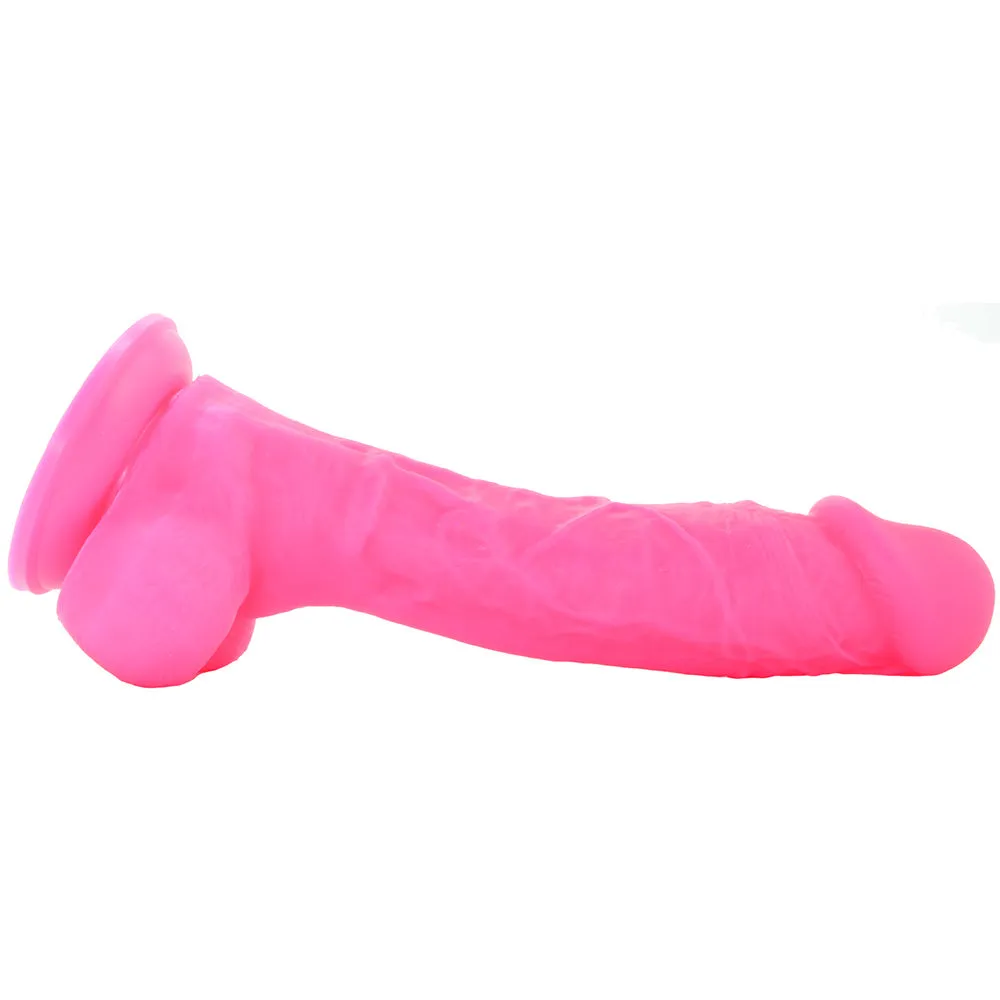 Colours 8 Inch Dual Density Silicone Dildo in Pink