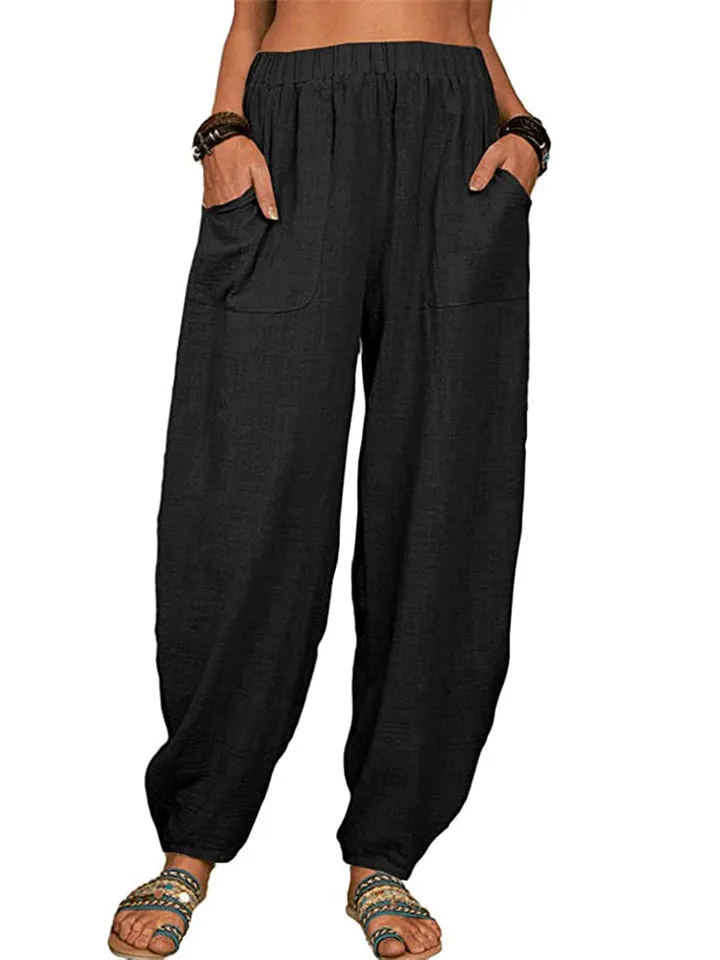 Comfy Loose Summer Cotton Linen Pants for Women