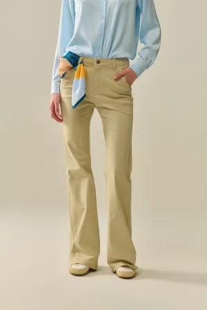 Comfy Stretcy Beige Flared Pants