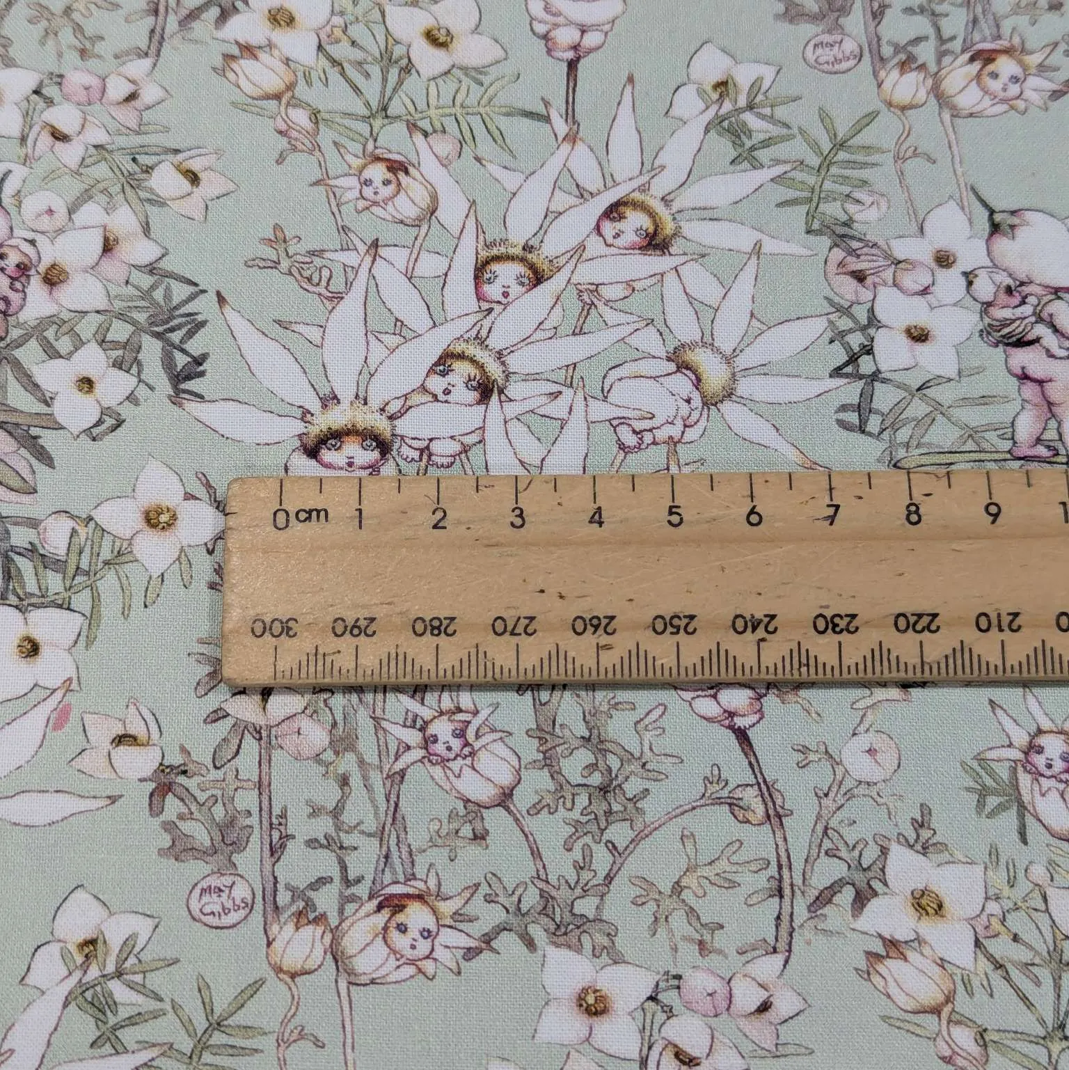 Cotton, May Gibbs - Pastel Flowers Mint