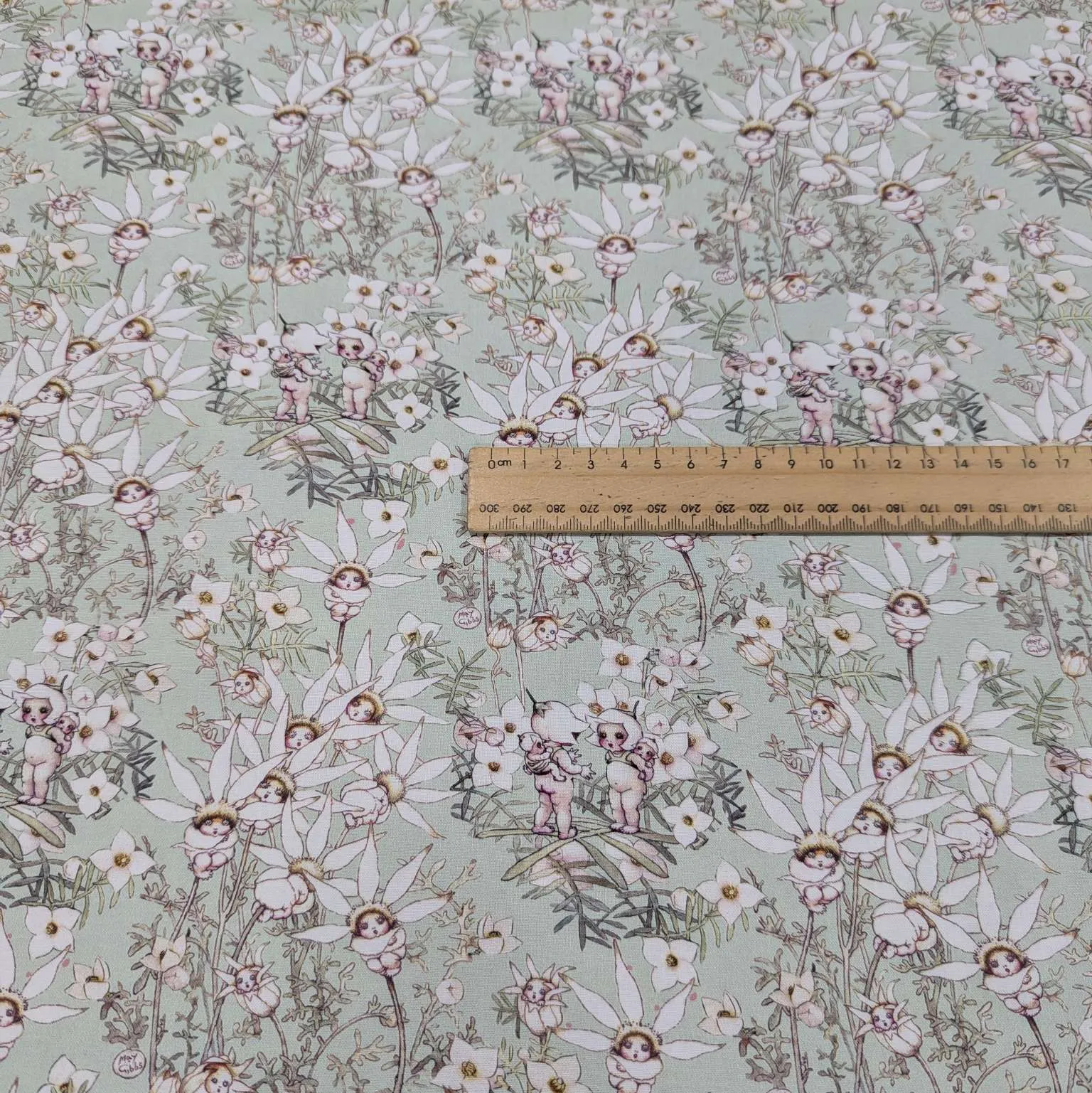 Cotton, May Gibbs - Pastel Flowers Mint