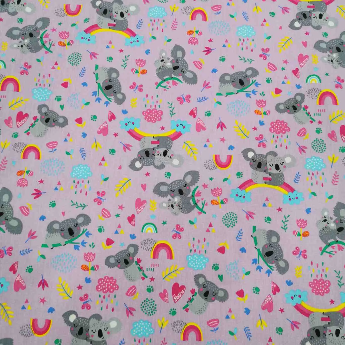 Cotton Poplin, Koalas - 2.23 remnant piece