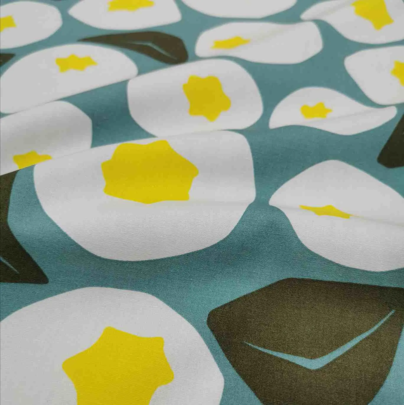 Cotton Poplin, Retro Fruit, Green