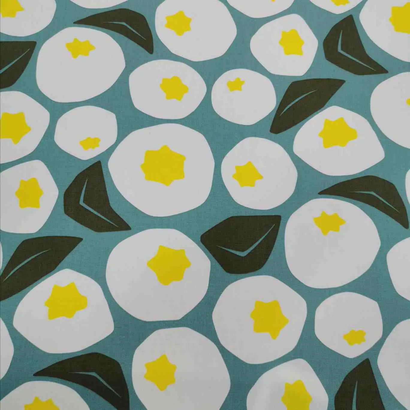 Cotton Poplin, Retro Fruit, Green