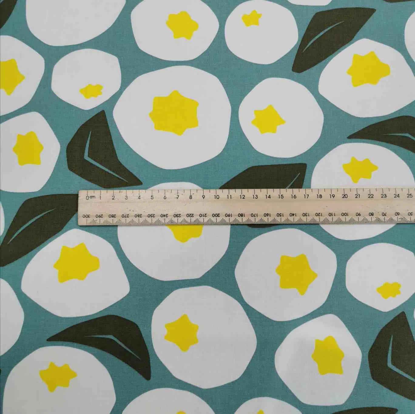 Cotton Poplin, Retro Fruit, Green