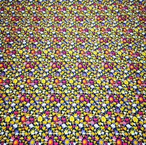 Cotton, Windham ‘Solstice’, Mustard and Magenta Floral - 2.3m piece