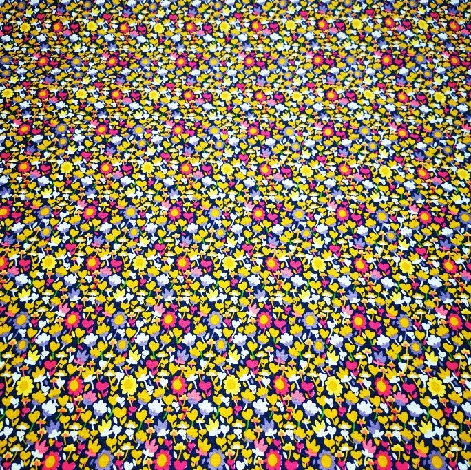 Cotton, Windham ‘Solstice’, Mustard and Magenta Floral - 2.3m piece