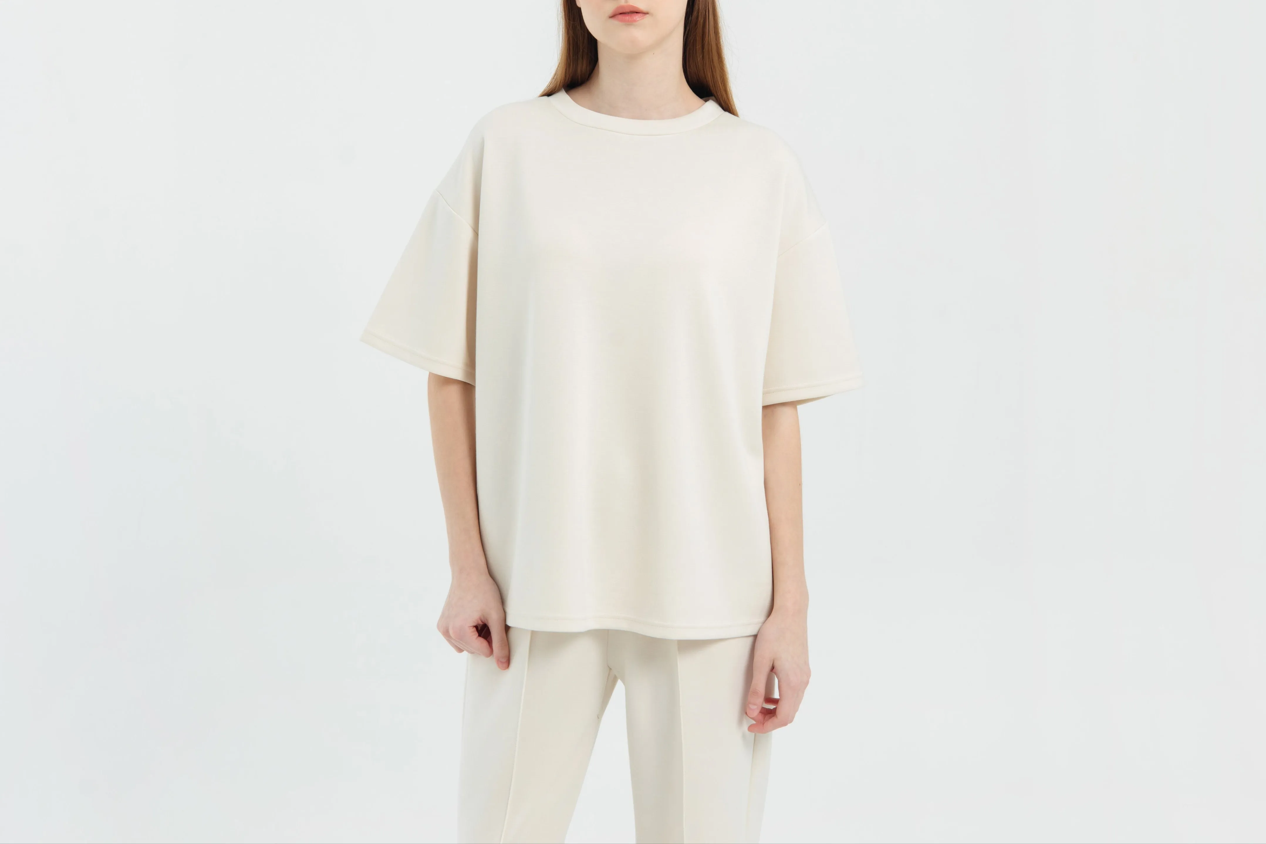Cream Bamboo Lyocell Short Set