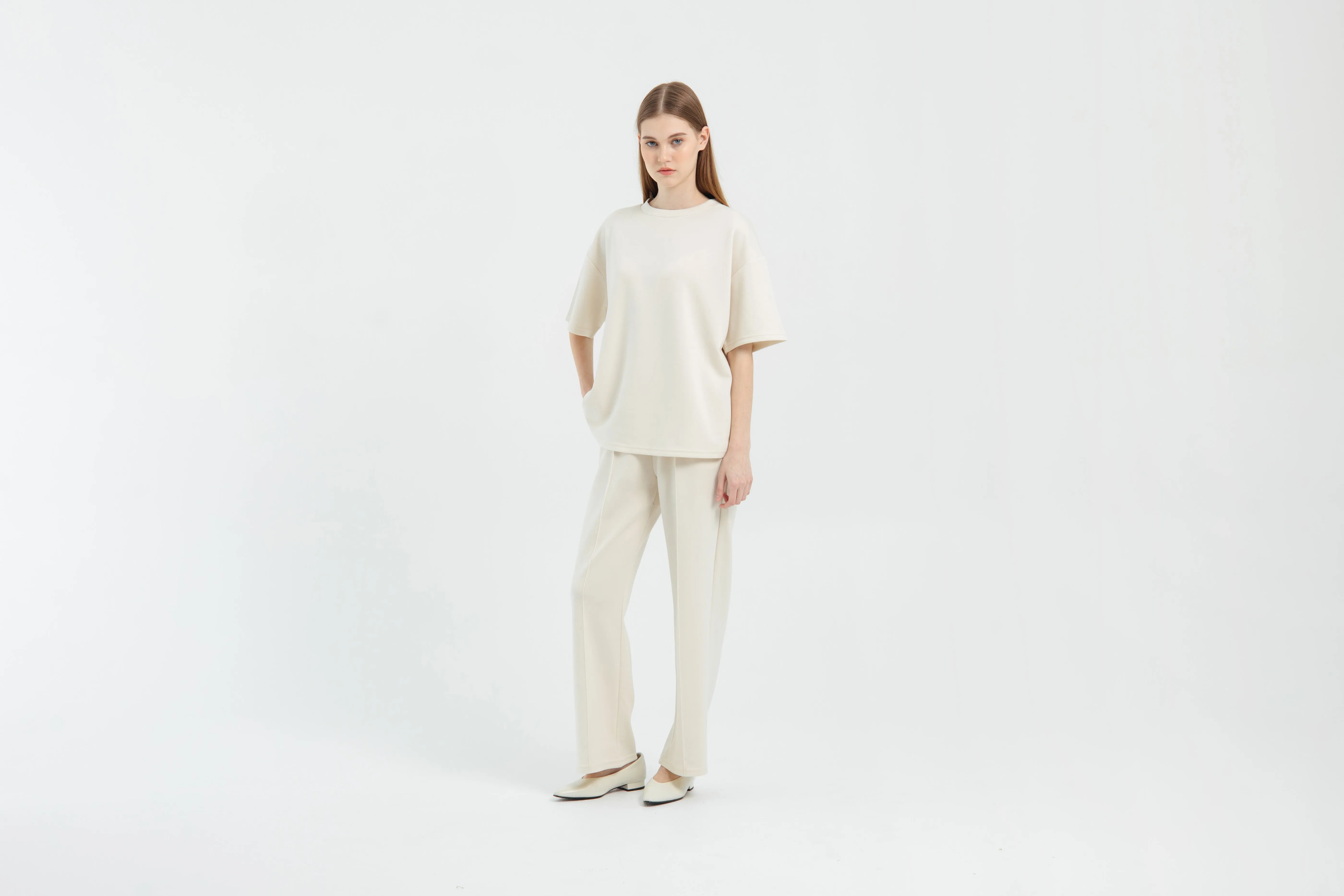 Cream Bamboo Lyocell Short Set