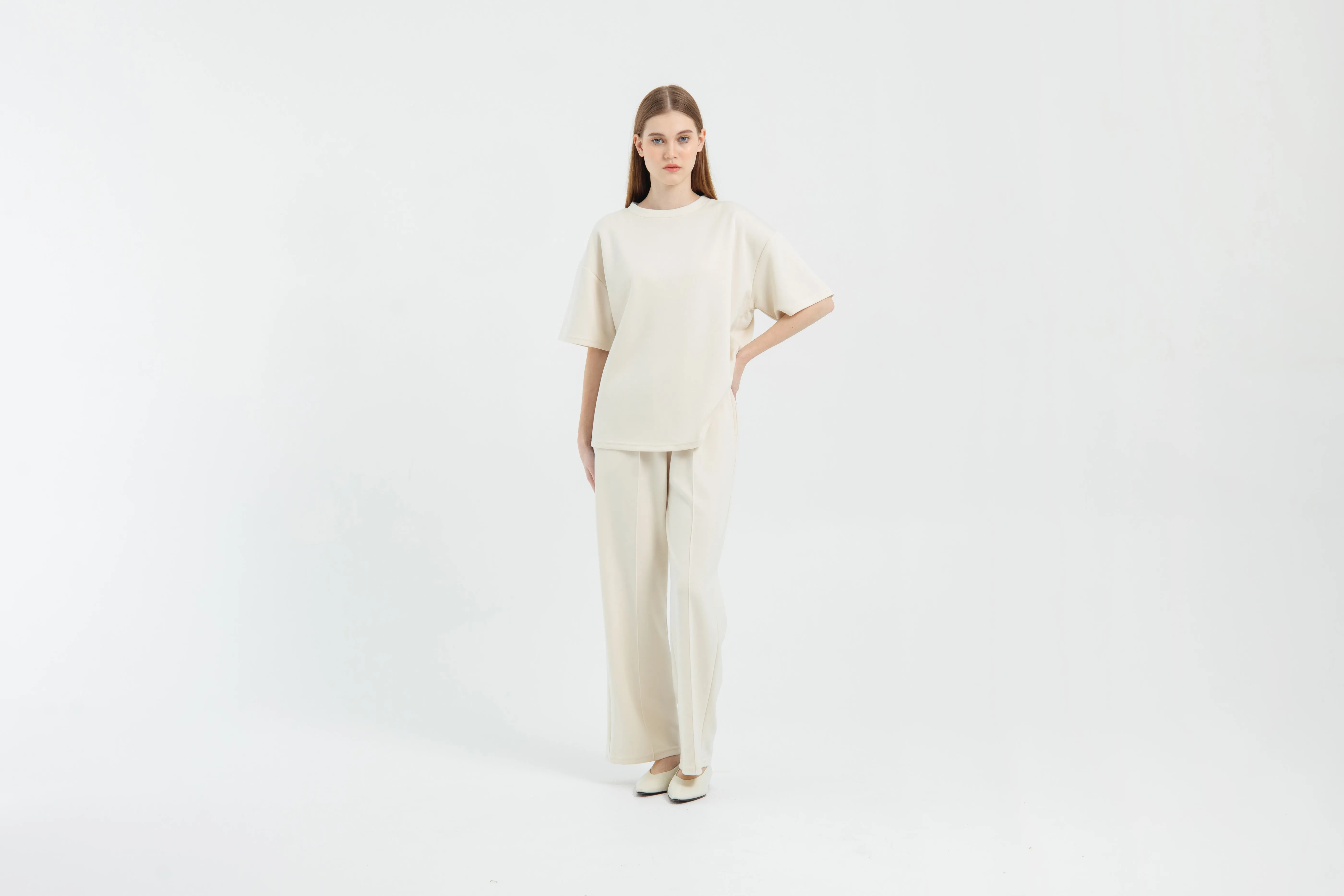 Cream Bamboo Lyocell Short Set