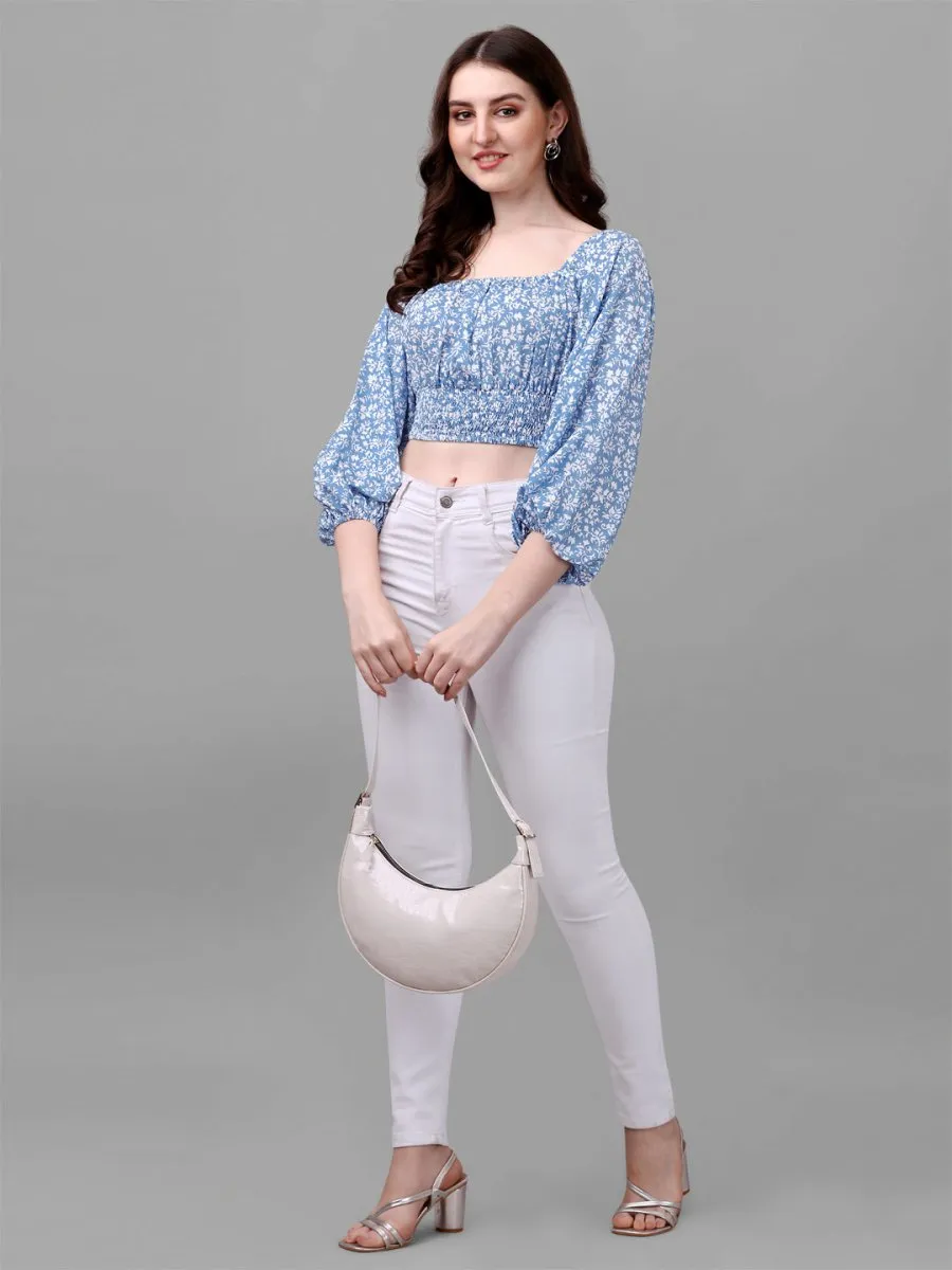 crop tops for Women western wear blue