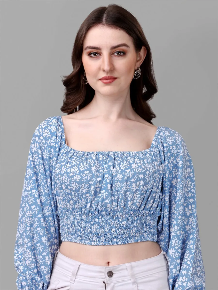 crop tops for Women western wear blue