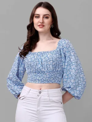 crop tops for Women western wear blue