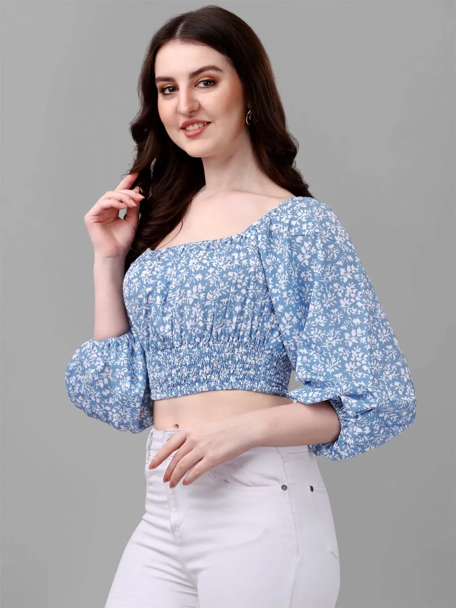 crop tops for Women western wear blue