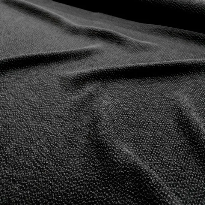 Cupro , Black Self Stripe
