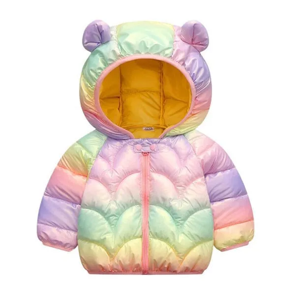 Cute Baby Girls Jacket Kids Boys Light Down Coats With Ear Hoodie Spring Girl Clothes Infant Children's Clothing For Boys Coat