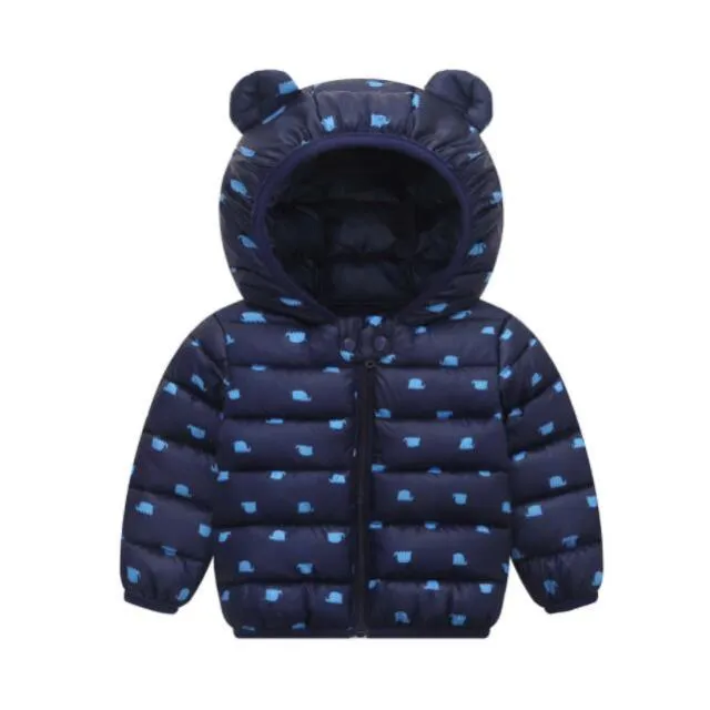 Cute Baby Girls Jacket Kids Boys Light Down Coats With Ear Hoodie Spring Girl Clothes Infant Children's Clothing For Boys Coat