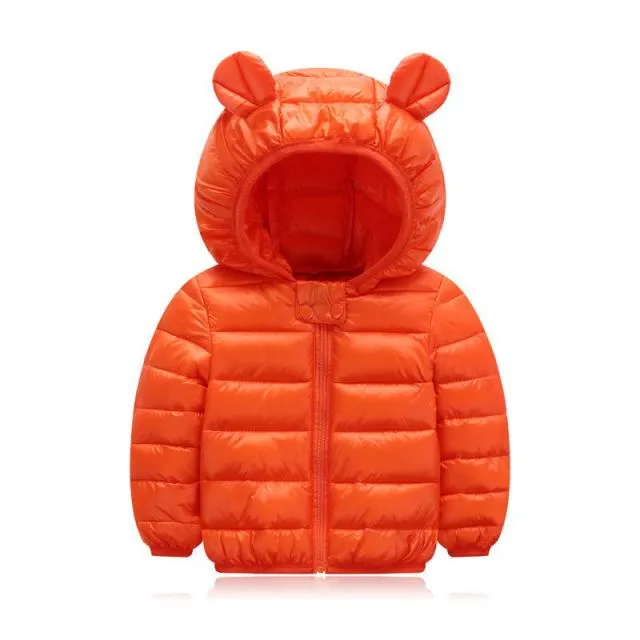 Cute Baby Girls Jacket Kids Boys Light Down Coats With Ear Hoodie Spring Girl Clothes Infant Children's Clothing For Boys Coat