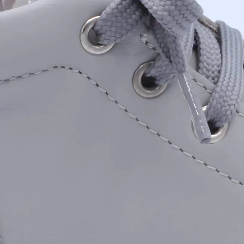 'Danilo' Boys Light Grey Leather High-Tops