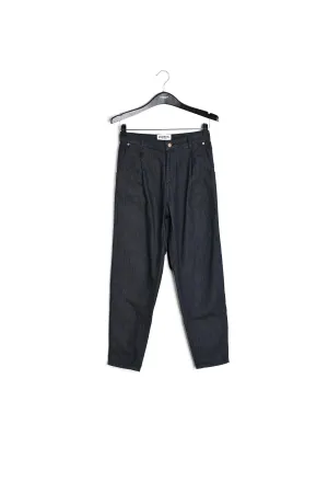 Dark blue loose-fit denim pants