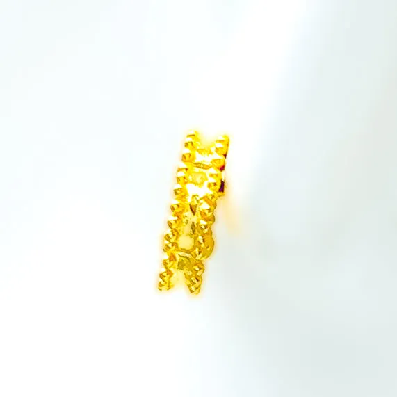 Delicate Decorative 21k Gold Clover Earrings
