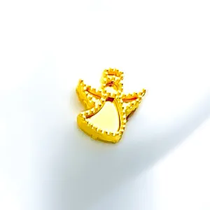 Detailed Ornate 21k Gold Angel Earrings