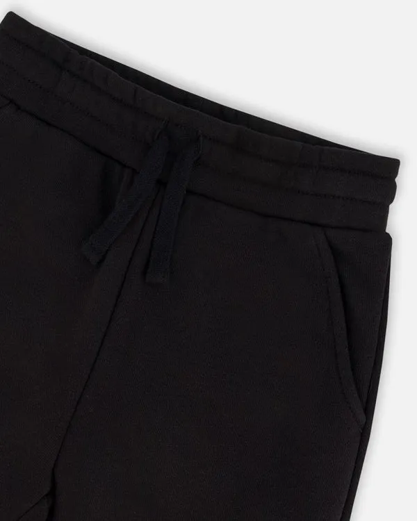 Deux Par Deux French Terry Sweatpants With Side Pockets - Anthracite/Black