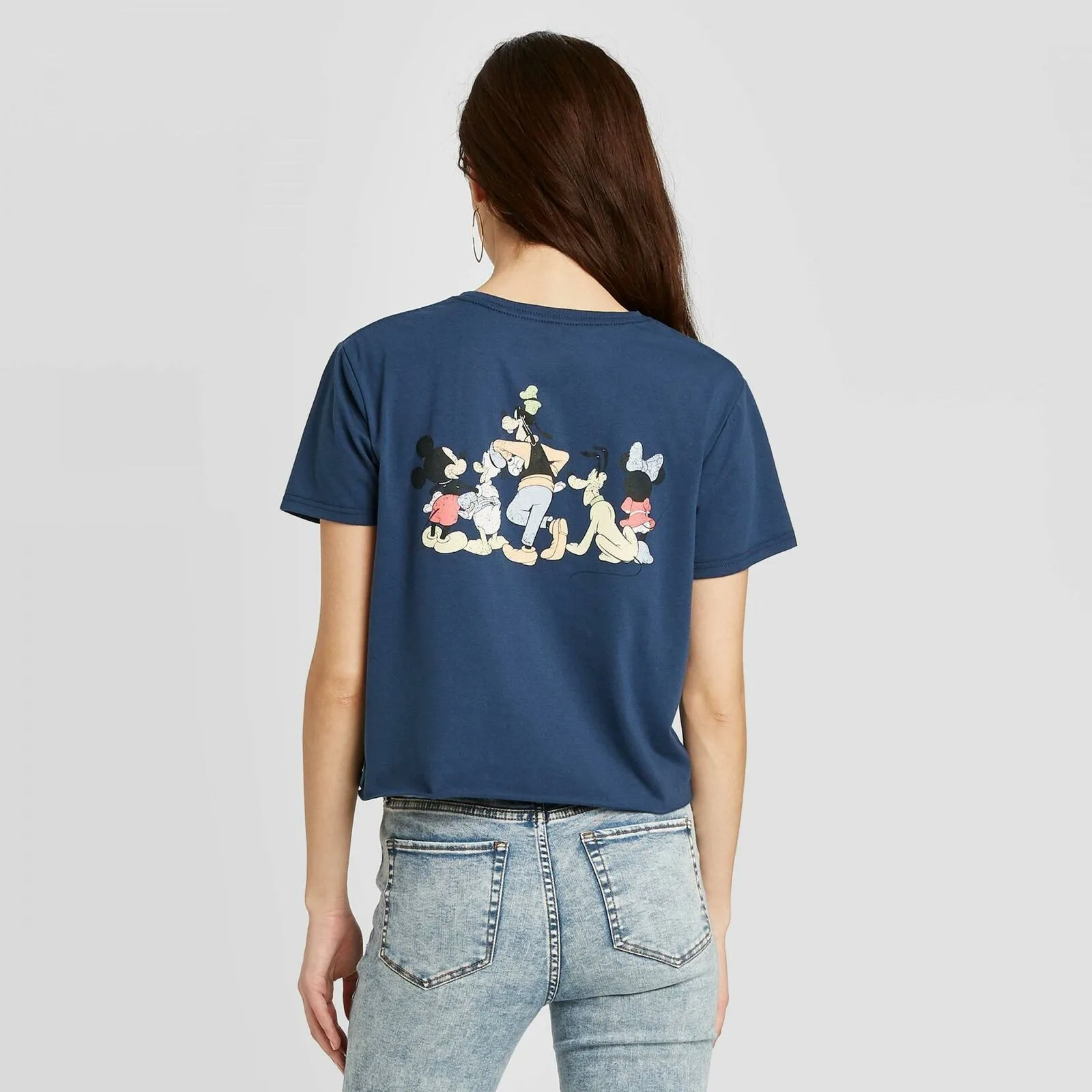 Disney Women's Fab Five Chilling Short Sleeve Cropped Graphic T-Shirt
