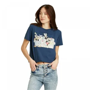 Disney Women's Fab Five Chilling Short Sleeve Cropped Graphic T-Shirt