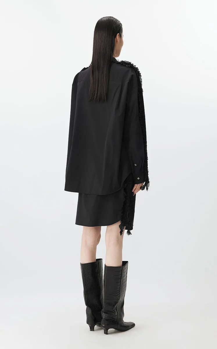 Dress / JNBY Floral Pinstripe Long Sleeve Dress