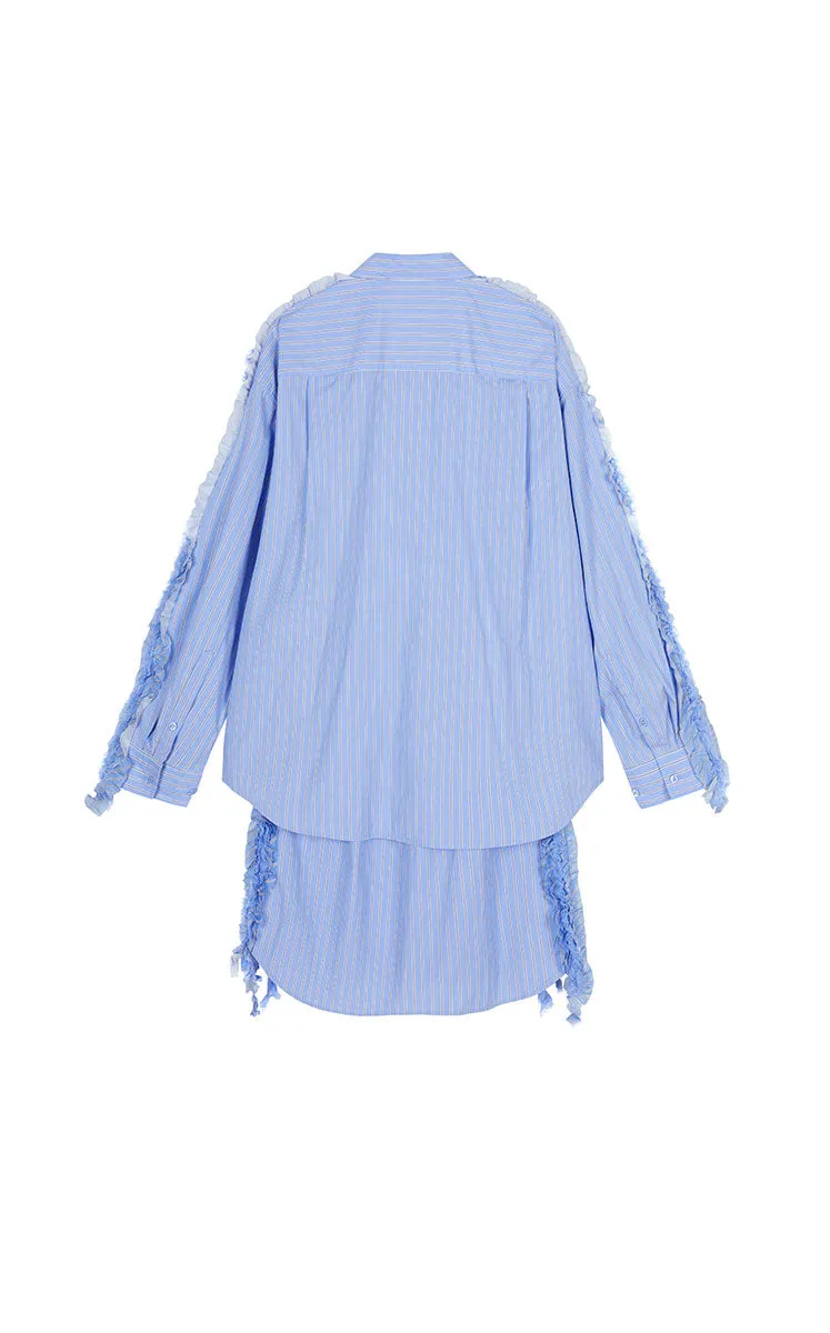 Dress / JNBY Floral Pinstripe Long Sleeve Dress