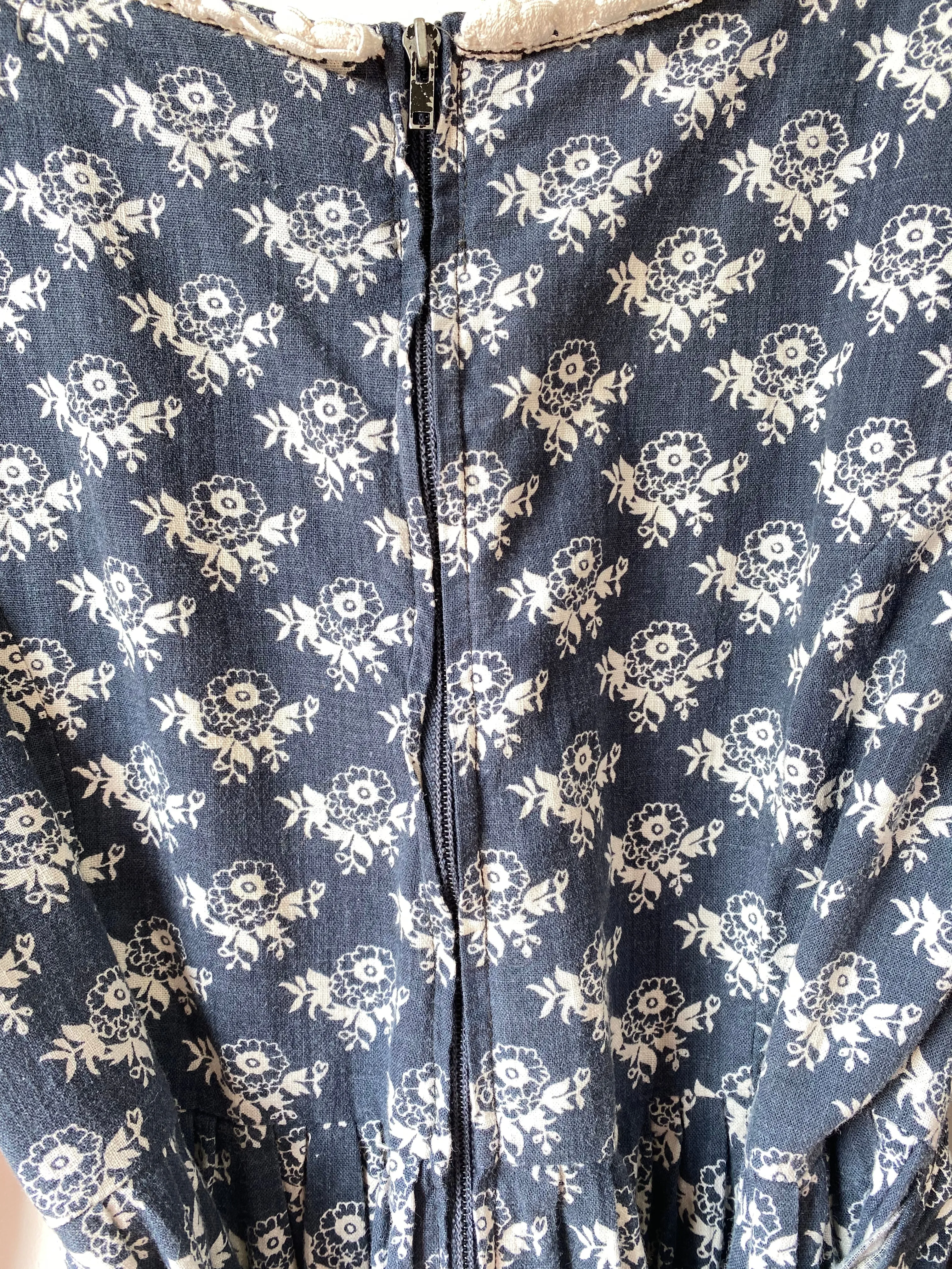 Early Laura Ashley Vintage Blue Floral Dress