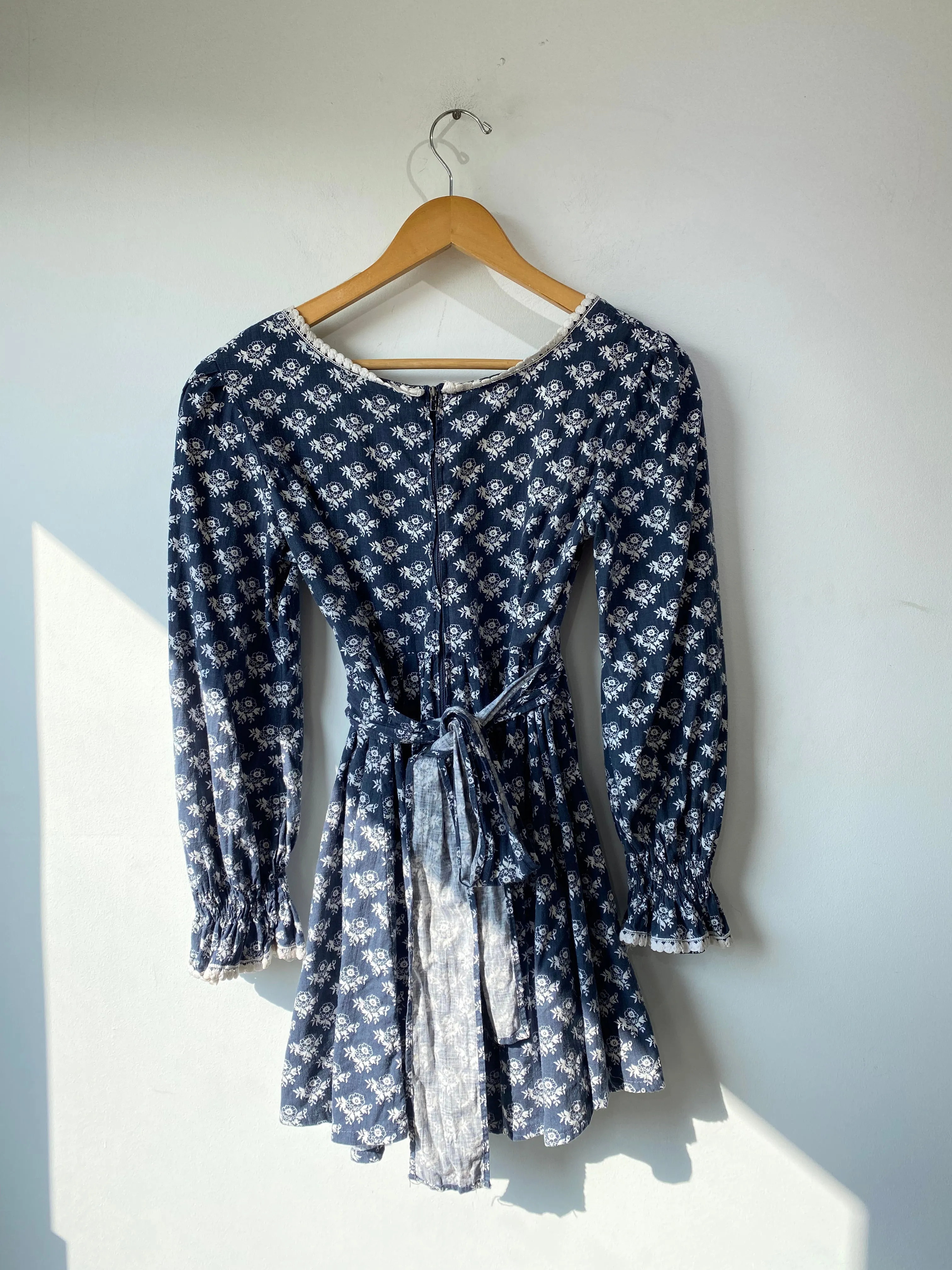 Early Laura Ashley Vintage Blue Floral Dress