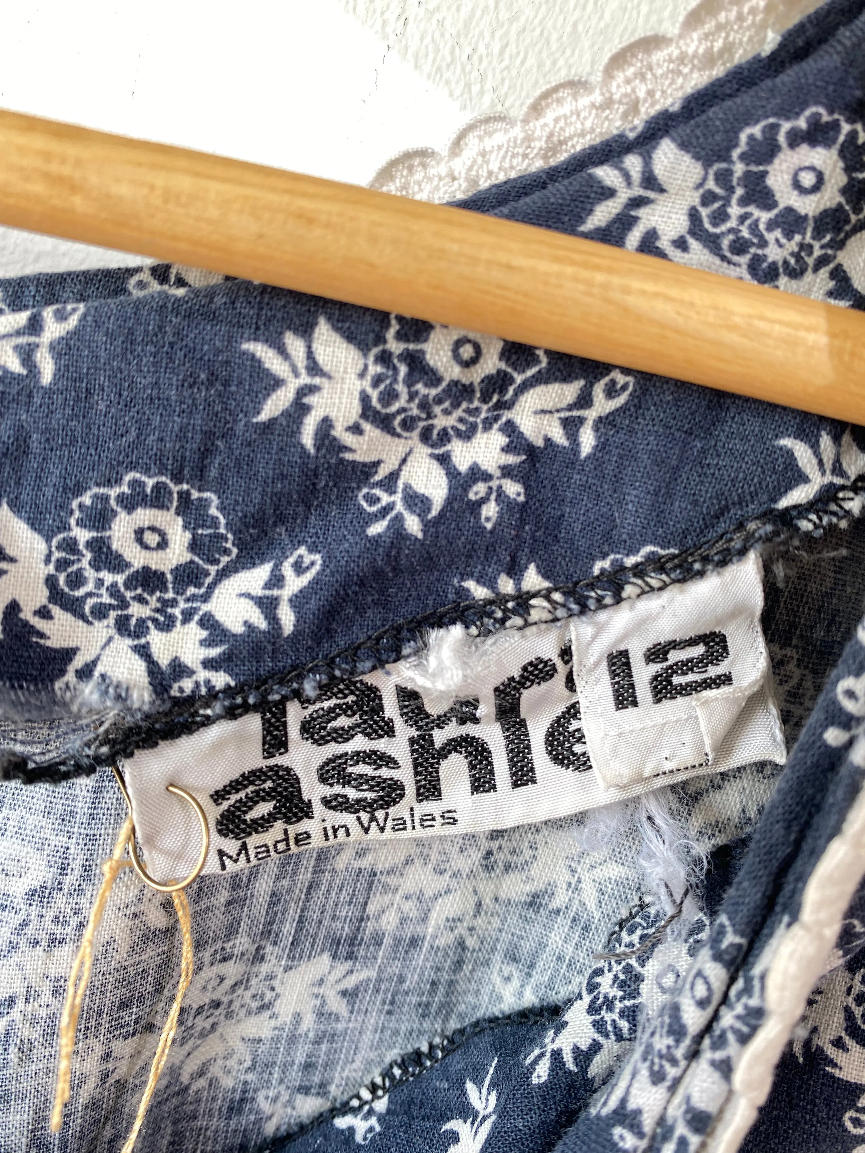 Early Laura Ashley Vintage Blue Floral Dress