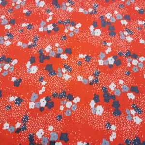 Echino Kokka Cotton Double Gauze, Floret, Red