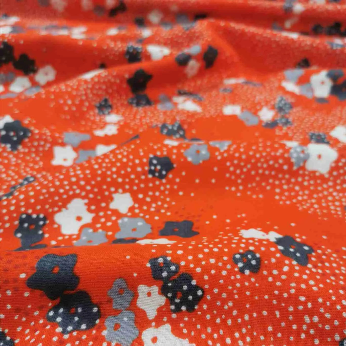 Echino Kokka Cotton Double Gauze, Floret, Red