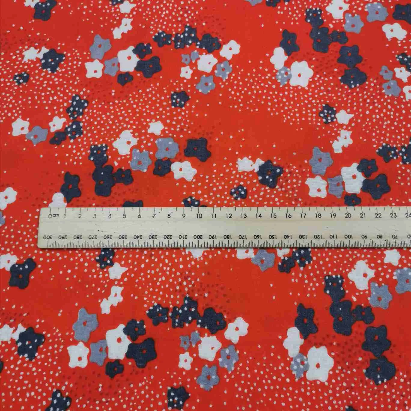 Echino Kokka Cotton Double Gauze, Floret, Red