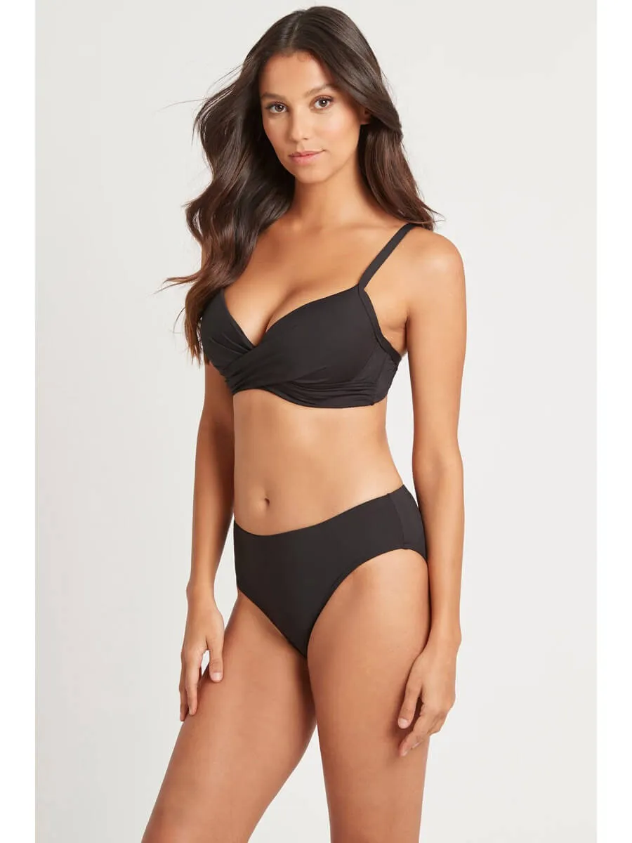 Eco Essentials Mid Bikini Bottom In Black