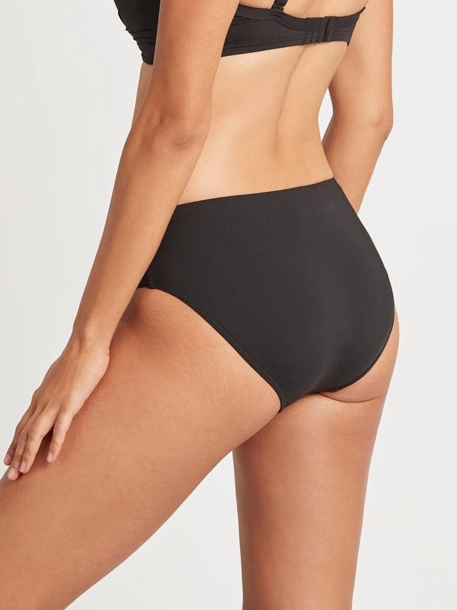 Eco Essentials Mid Bikini Bottom In Black