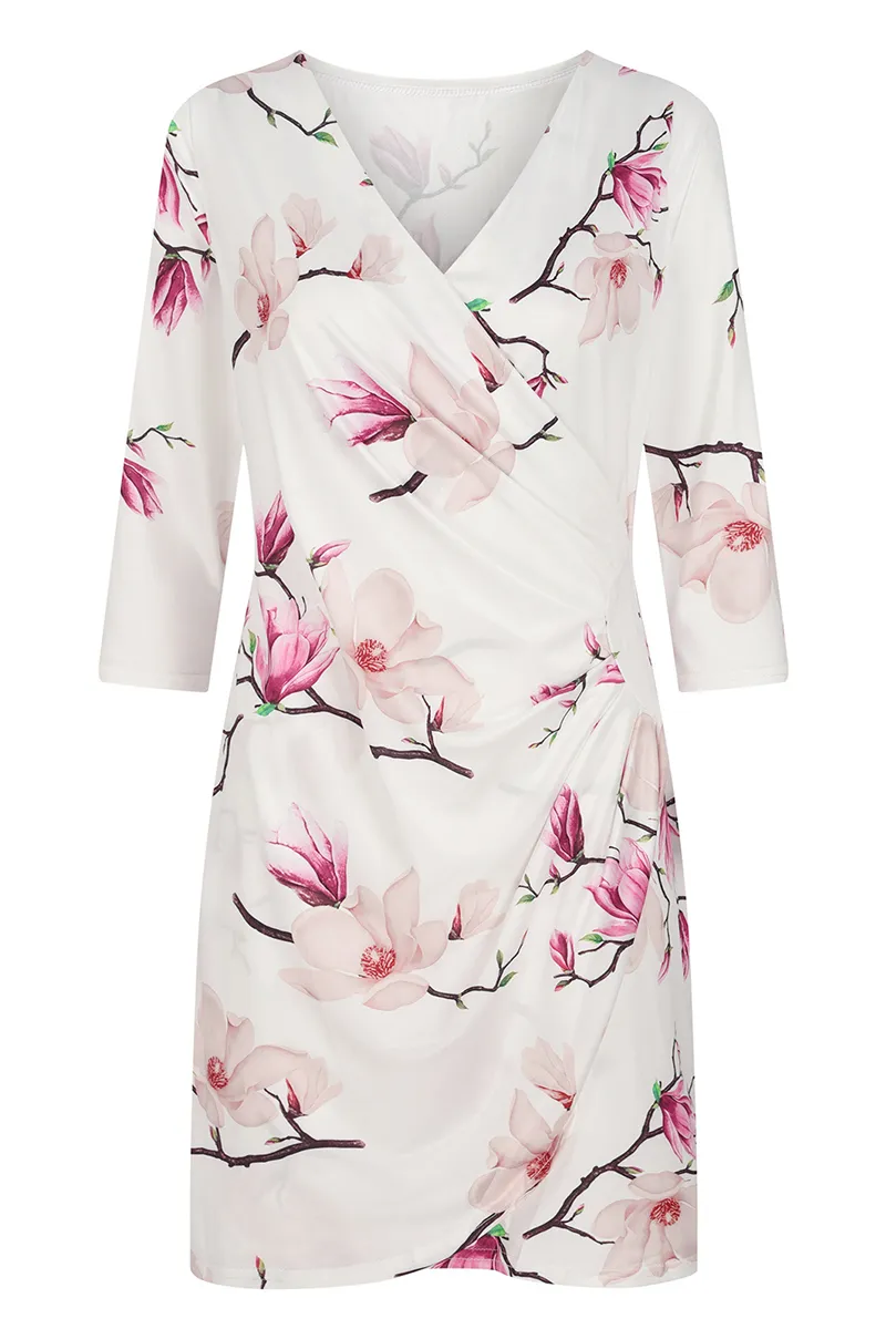 Elegant Floral Split Joint Fold Dresses
