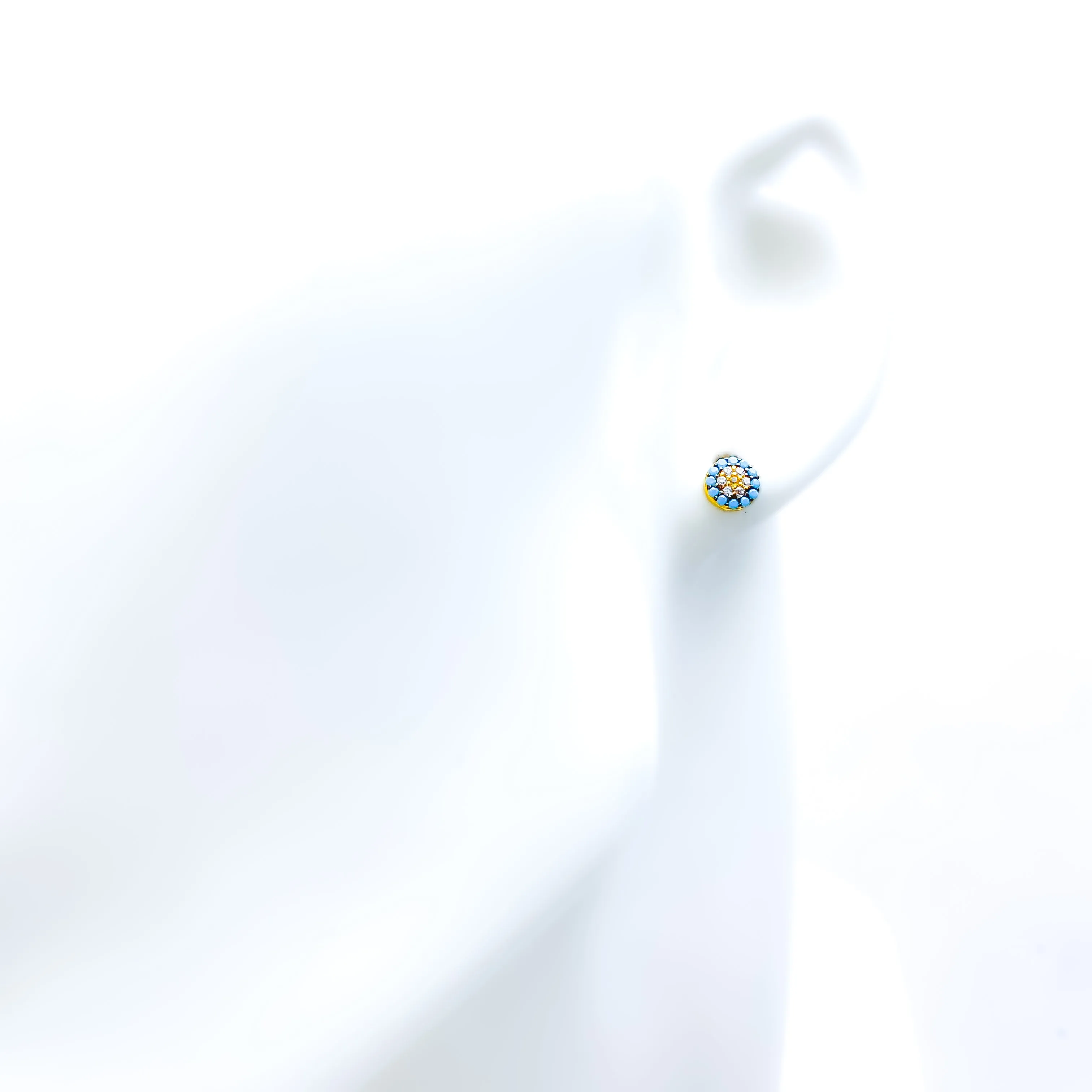 Elegant Sparkling 21k Gold Evil Eye Stone Tops