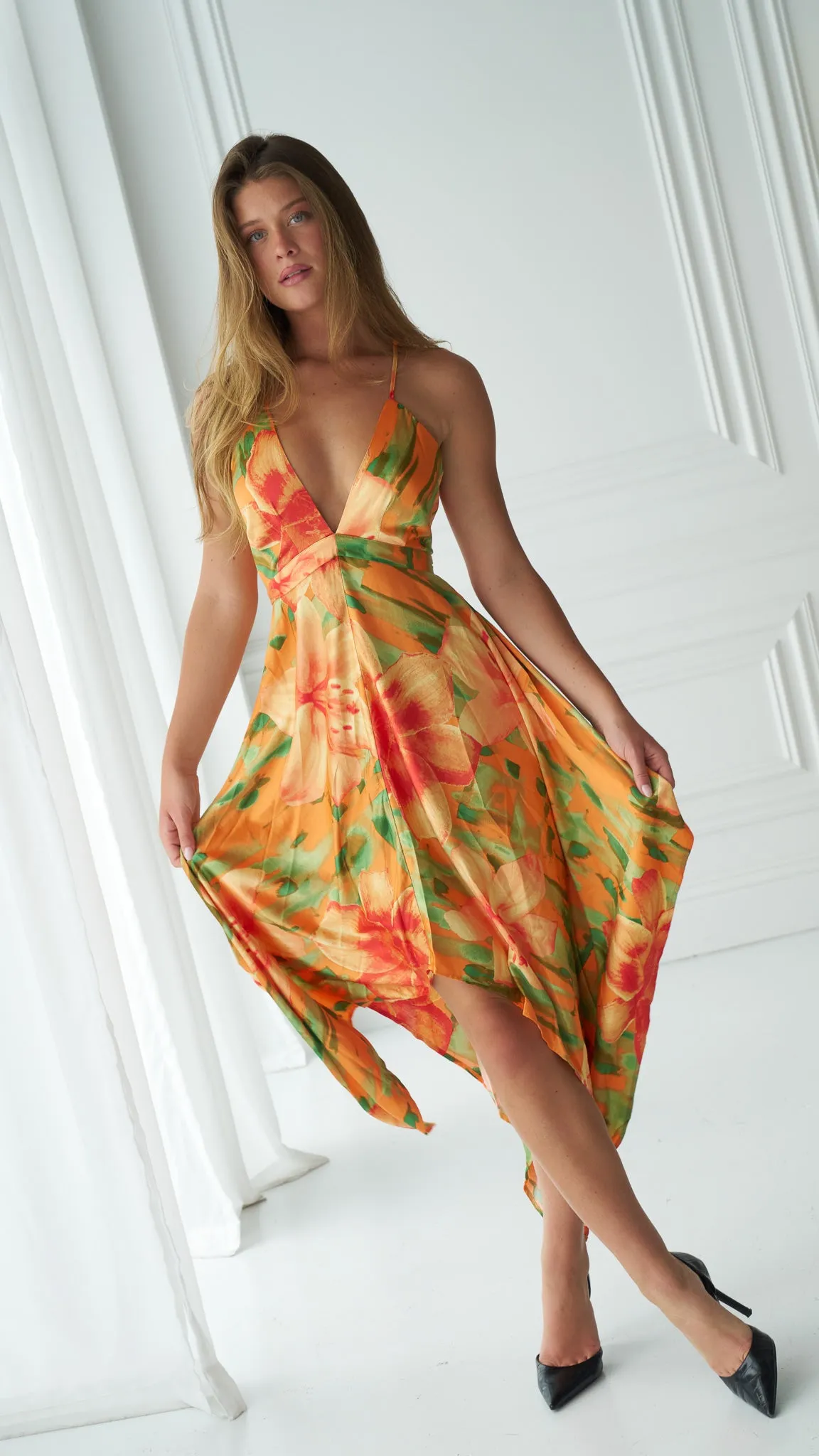 Ella Printed Midi Dress