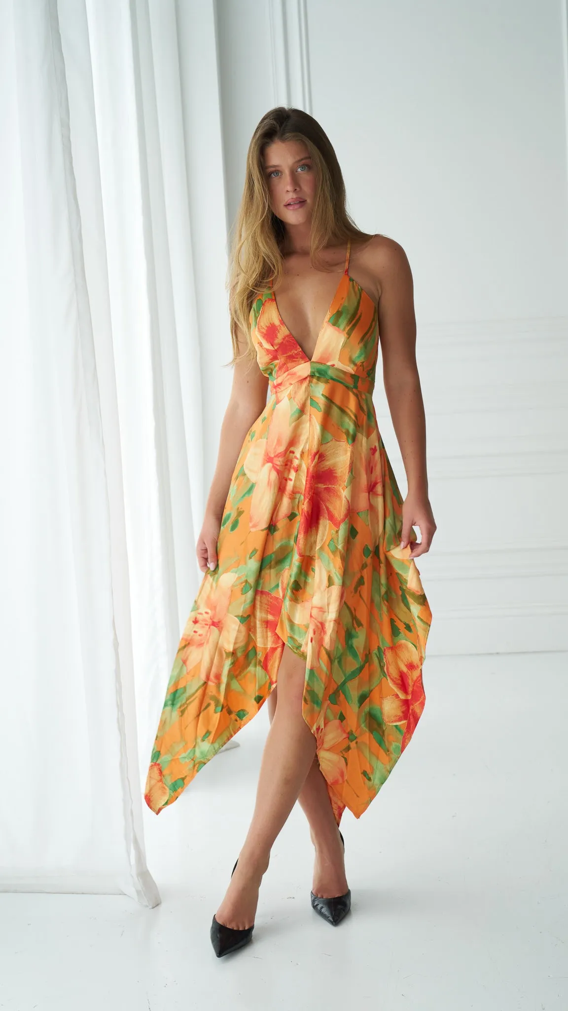 Ella Printed Midi Dress