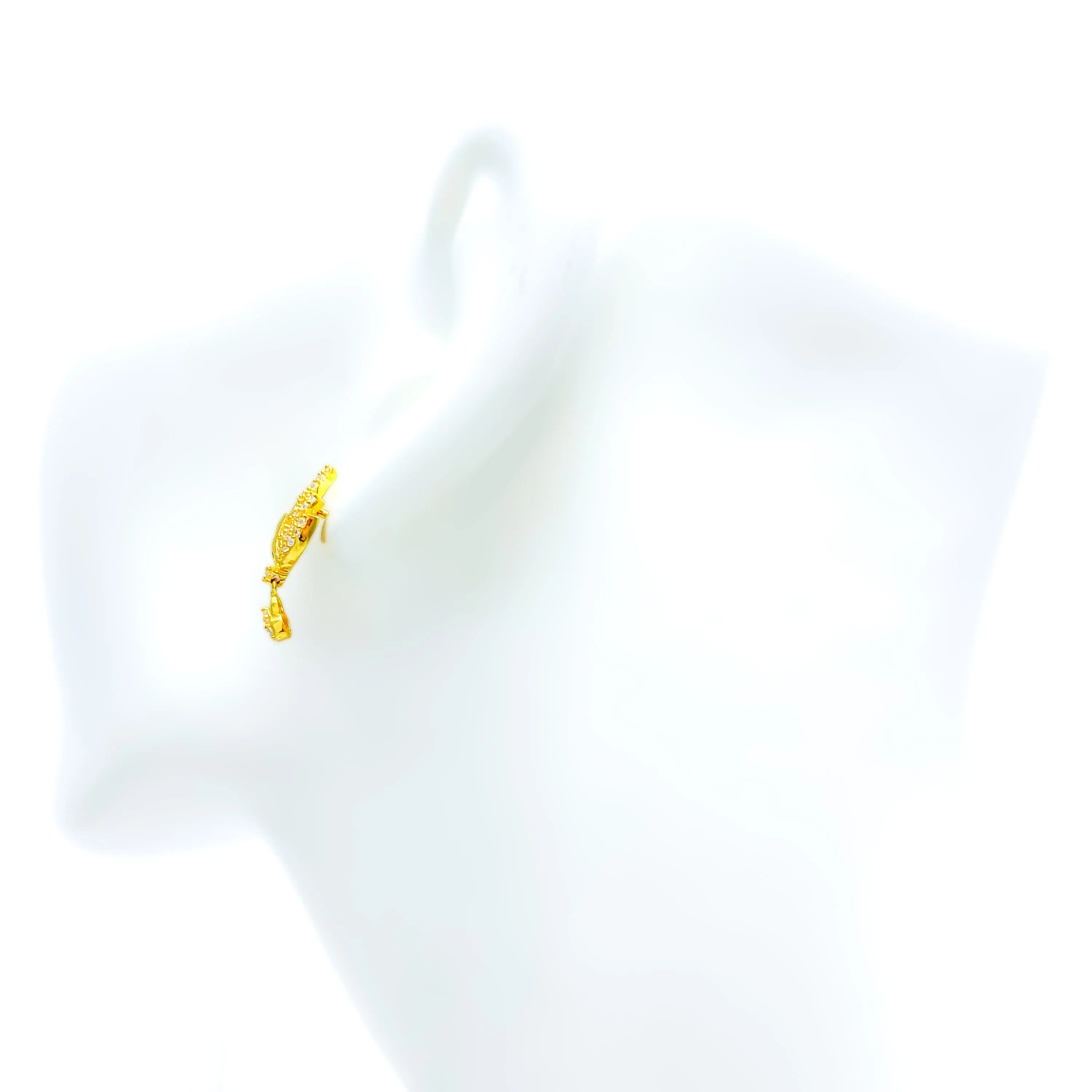 Eloquent Trendy 22k Gold CZ Earrings