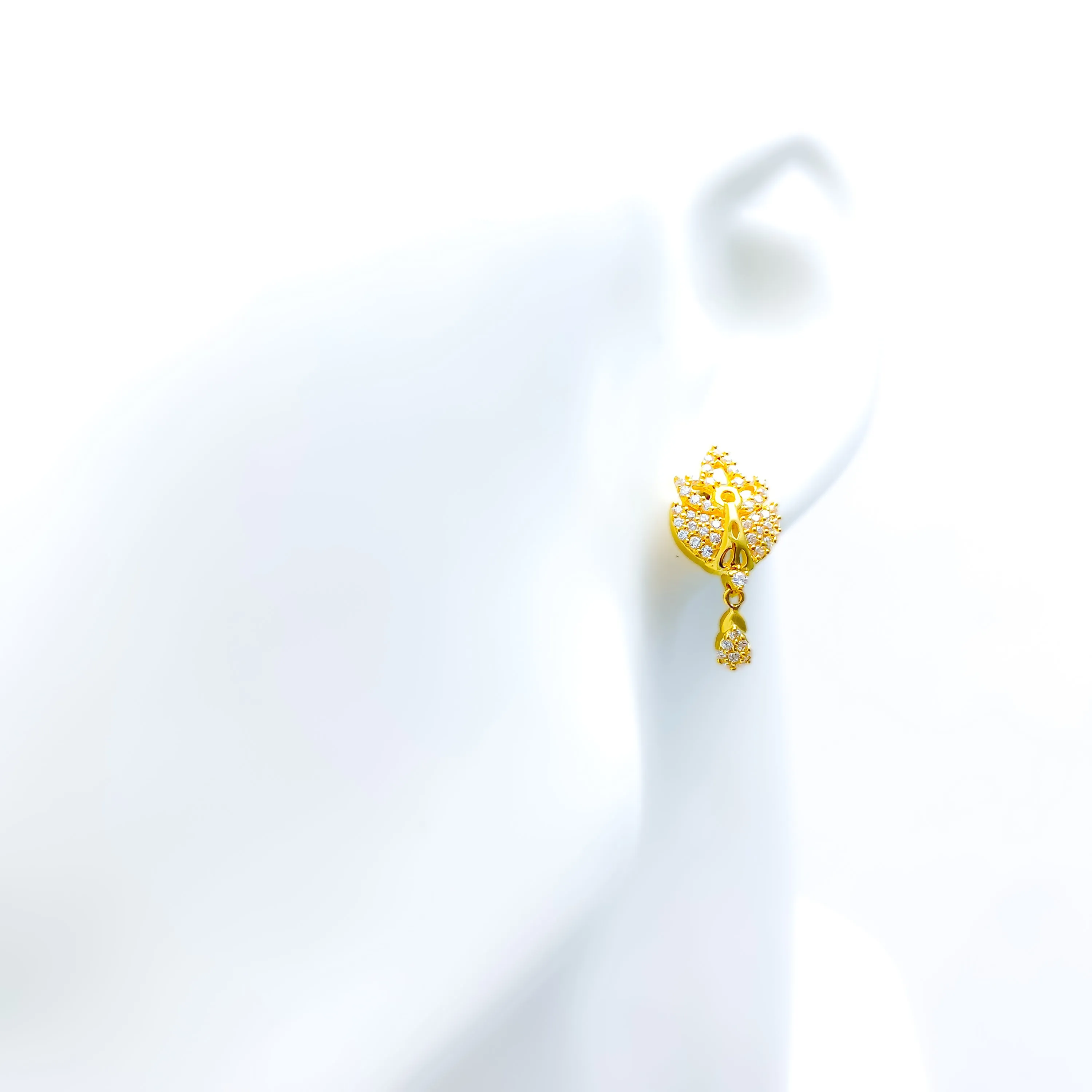 Eloquent Trendy 22k Gold CZ Earrings