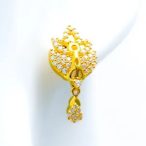 Eloquent Trendy 22k Gold CZ Earrings