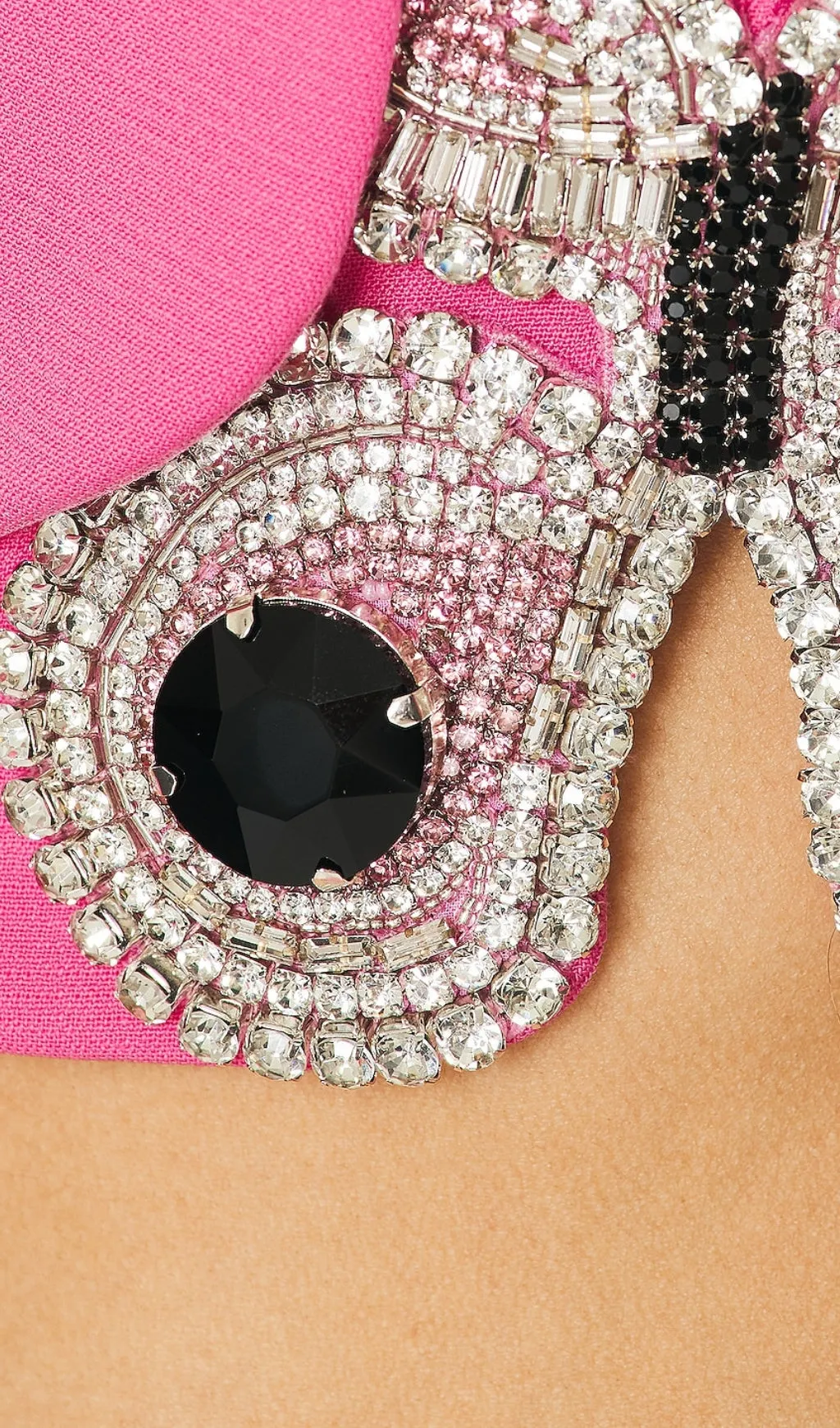 EMBELLISHED BUTTERFLY CROPPED BLAZER IN PINK